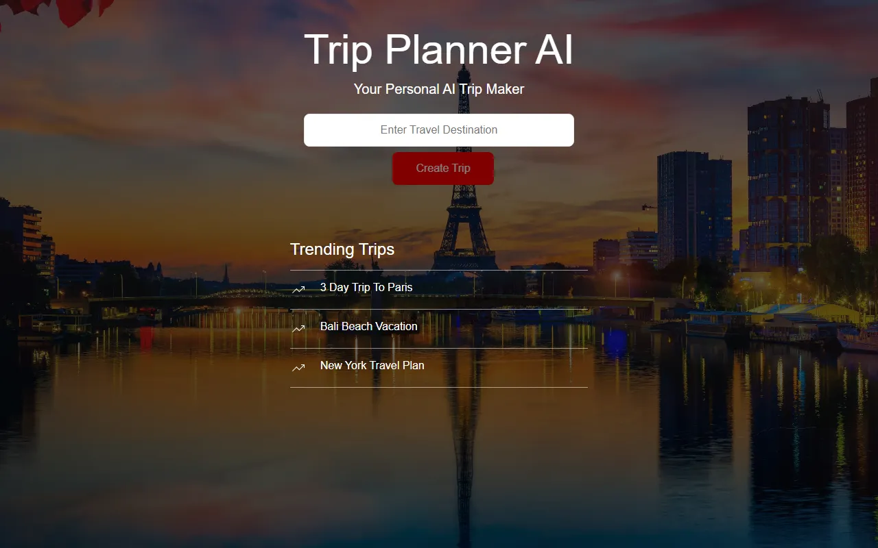 Screenshot of AI Trip Maker - Your Personal Trip Planner AI.