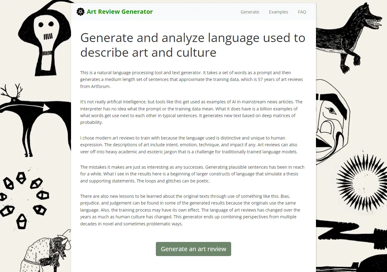 Art Review Generator Random AI Product