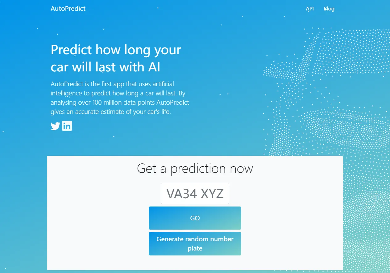Screenshot of Autopredict - Predict How Long Your Car Will Last.