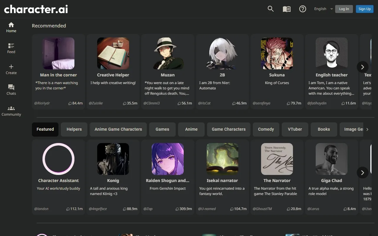 Screenshot of Character.Ai Lets You Create Characters and Talk to Them.