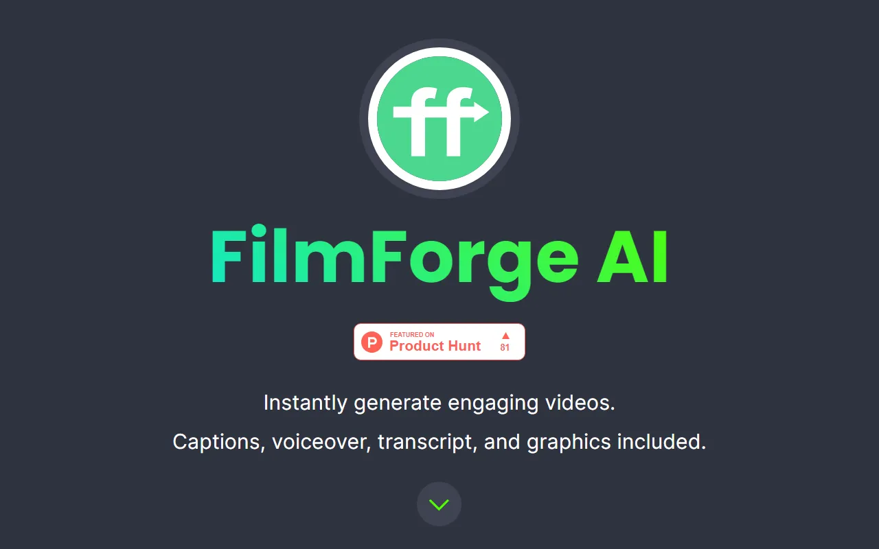 Screenshot of Filmforge AI.