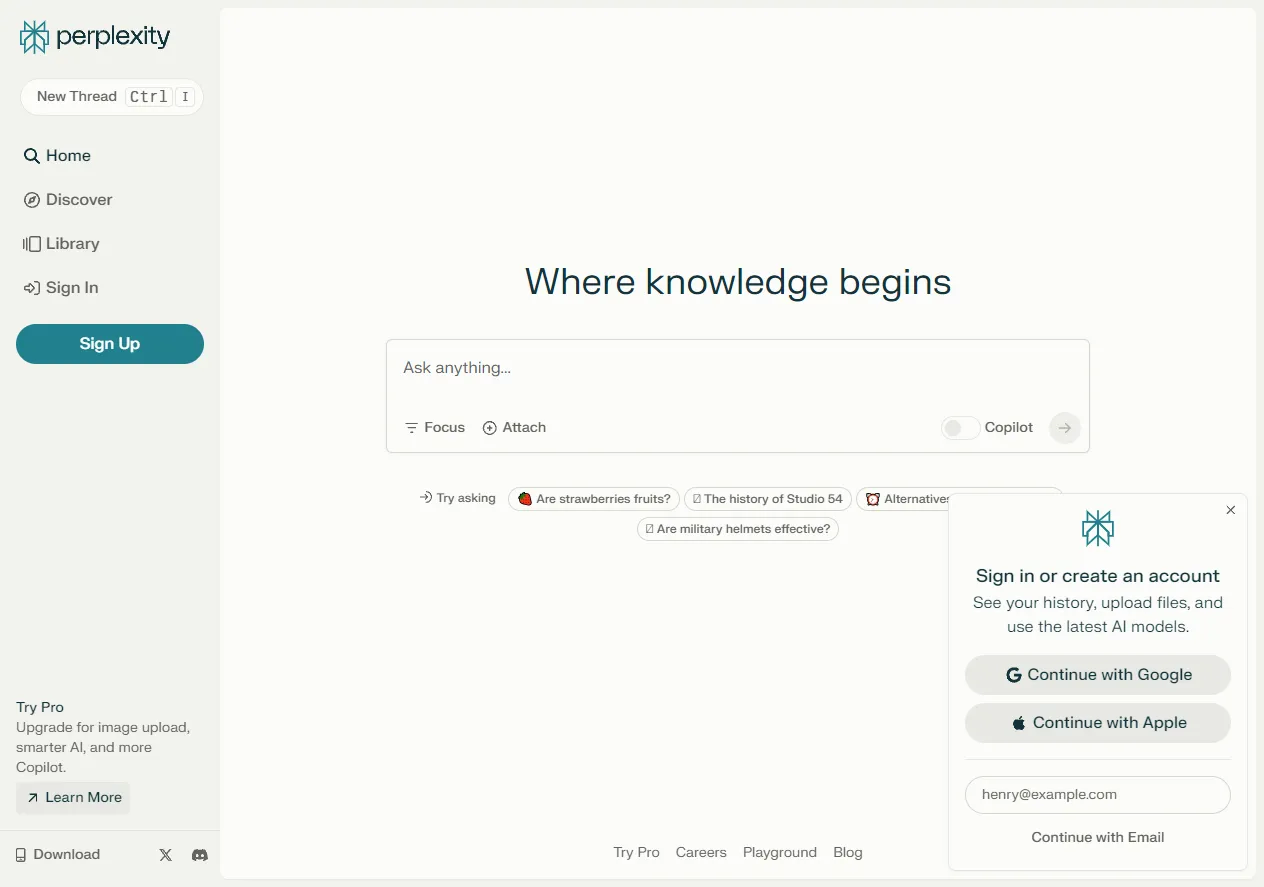 Screenshot of Perplexity AI Is an Answer Engine That Delivers Accurate Answers to Complex Questions Using Large Language Models.