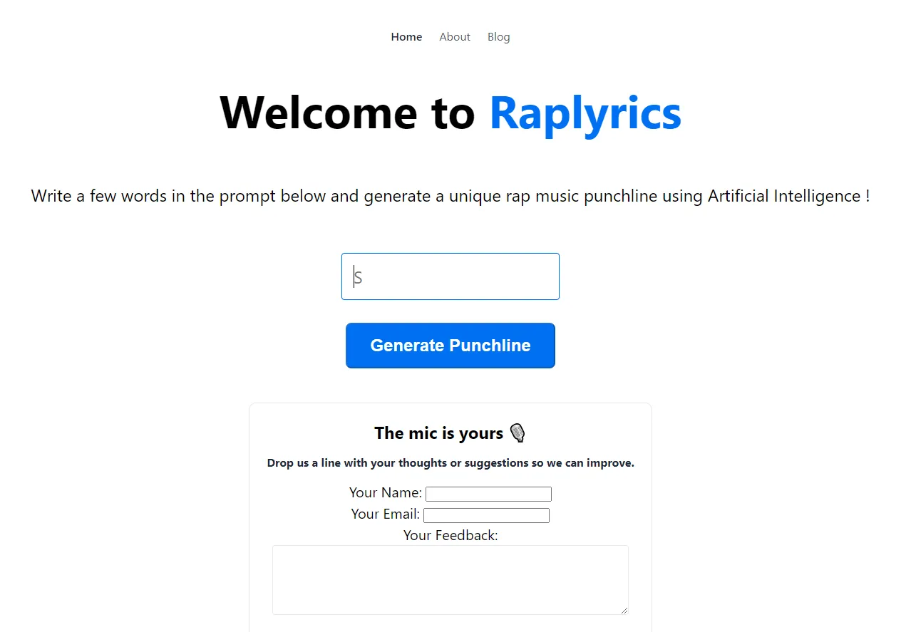 Screenshot of Raplyrics
