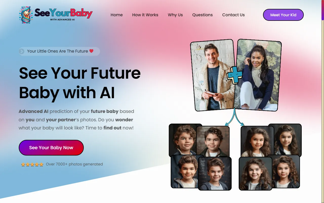 Screenshot of Ever wondered what your future baby might look like? Now you don't need to, you can see it!.