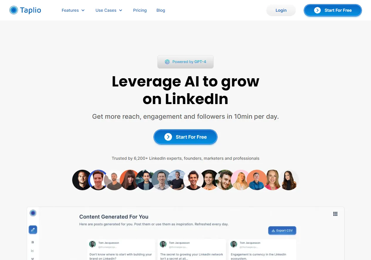 Screenshot of The all-in-one, AI-powered LinkedIn tool.