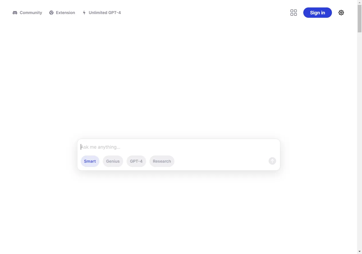 Screenshot of The AI Search Engine You Control.