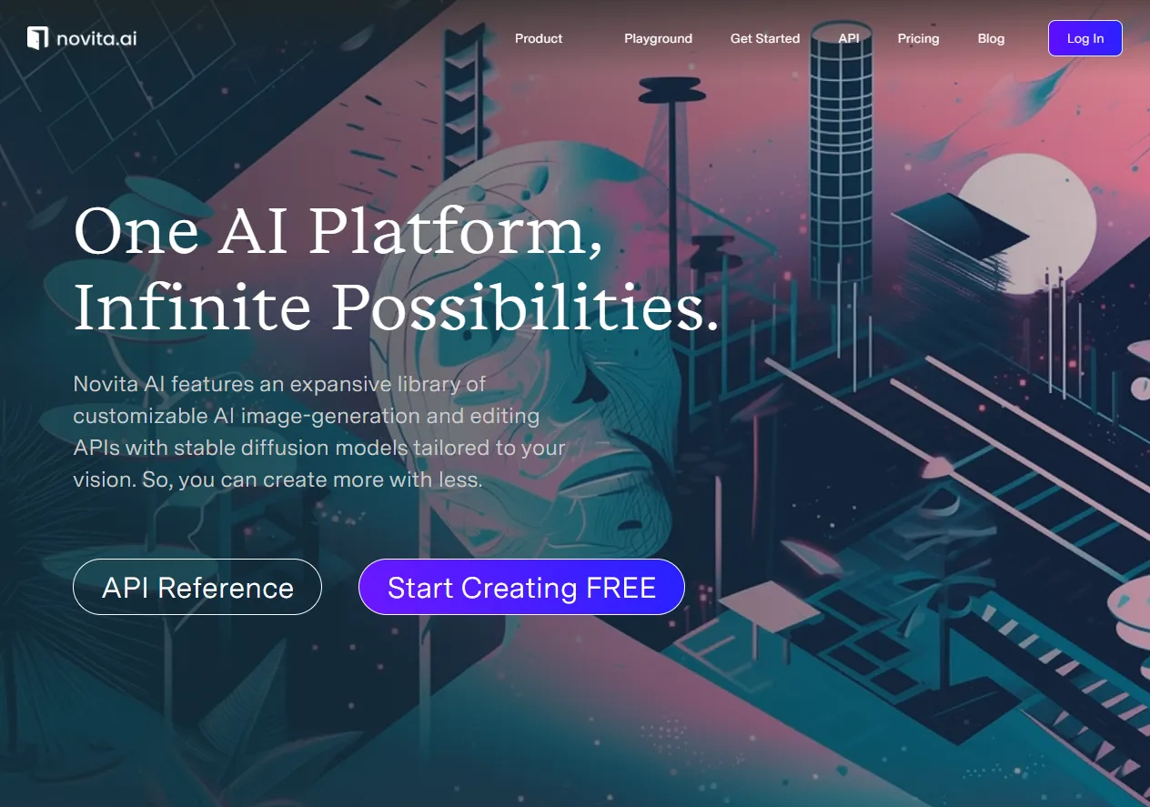 Screenshot of Fast and cheap AI image generation API for 10000+ models.